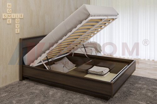 Кровать КР-1004 (1,8х2,0) с подъемным механизмом  серый Оникс После того, как вы сделаете заказ, мебель придет на московский склад в течении 10-12 рабочих дней
