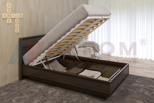 Кровать КР-1002 (1,4х2,0) с подъемным механизмом  серый Оникс После того, как вы сделаете заказ, мебель придет на московский склад в течении 10-12 рабочих дней